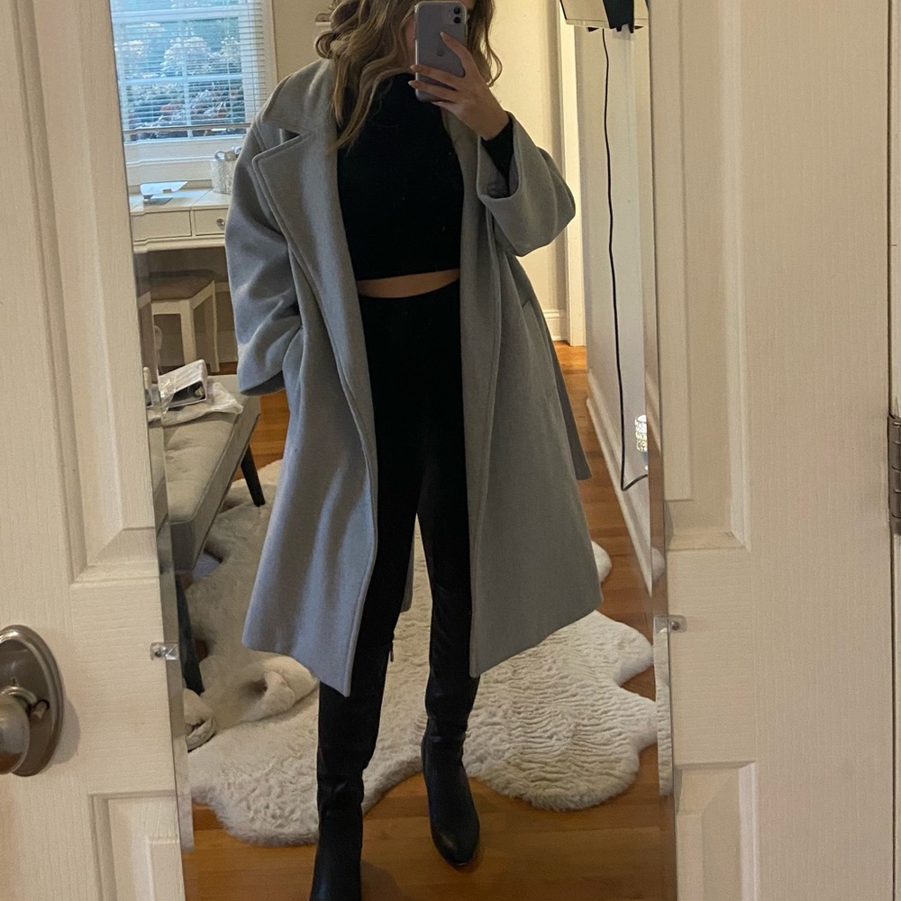 A&F Petite Grey Wool Coat